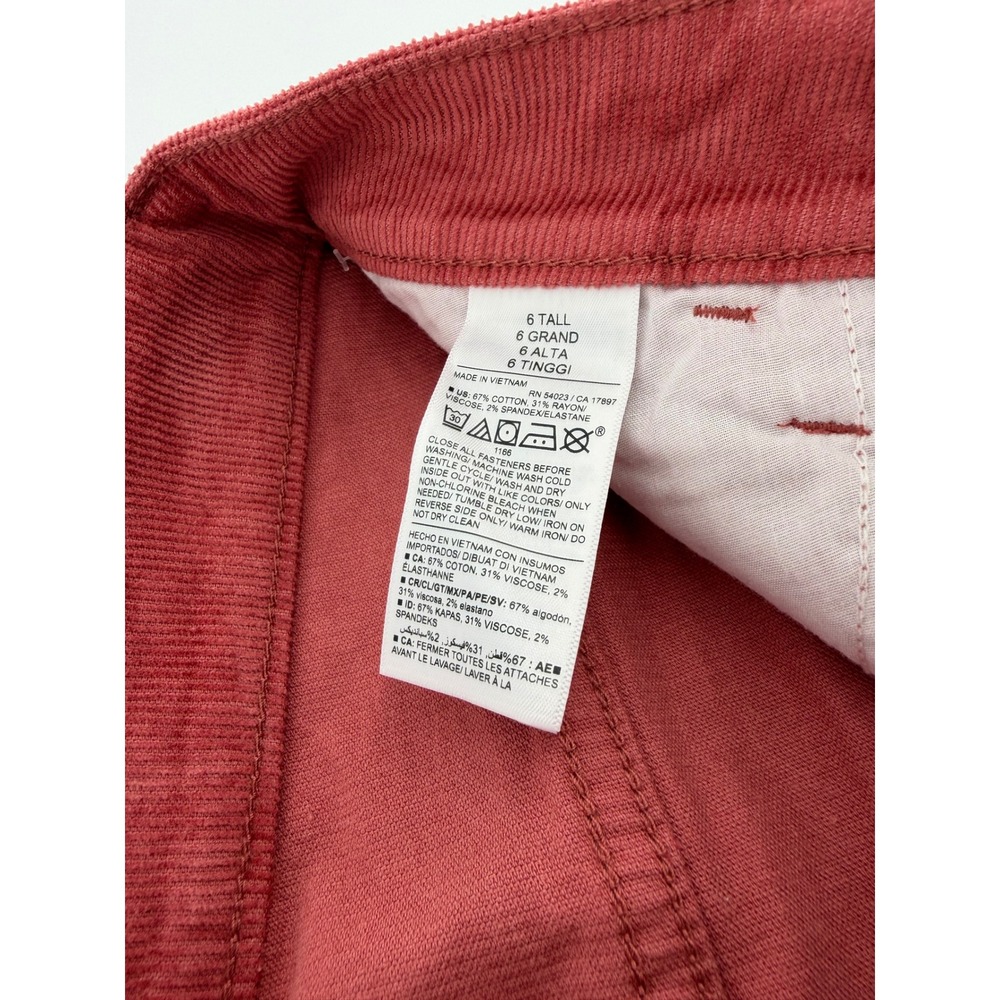 Old Navy Women 6 Tall Rust Red Corduroy Flare Higher High-Rise Pants NEW - Picture 4 of 7